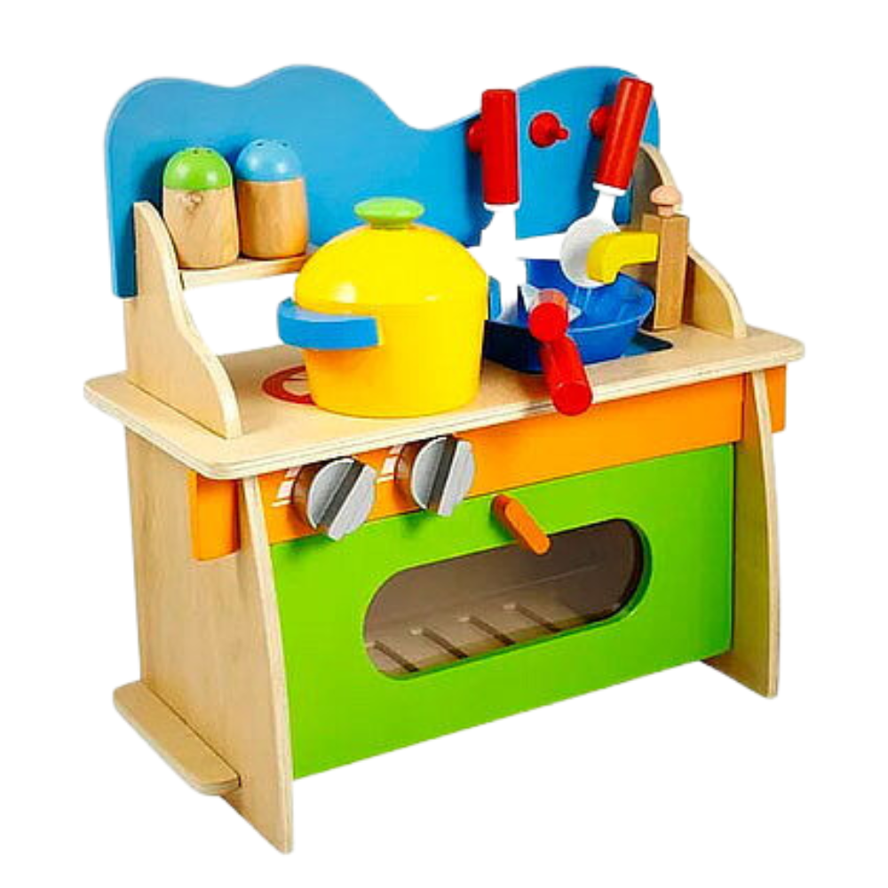 Cocina y Horno de Madera Portátil con Accesorios