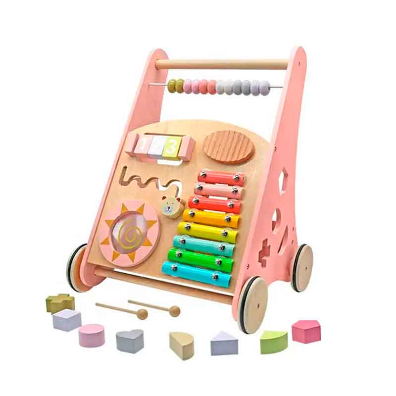 Correpasillo caminador didáctico Rainbow Rosa