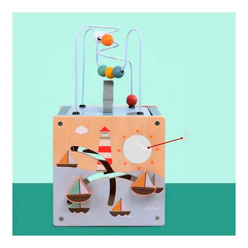 Cubo y laberinto didáctico multifuncional 5 actividades en 1