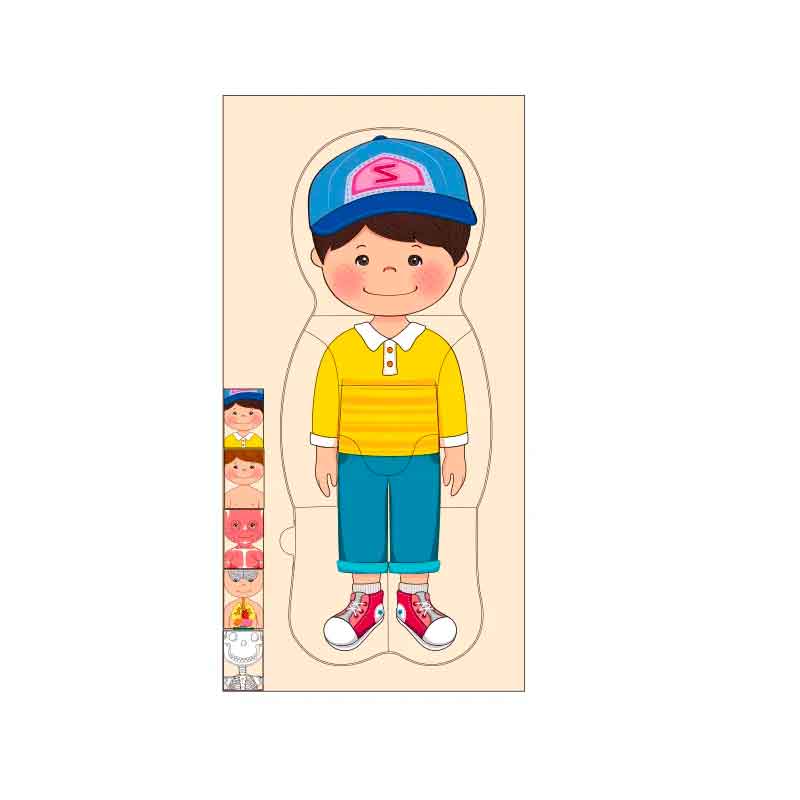Rompecabeza Puzzle Cuerpo Humano - Material Didactico Madera