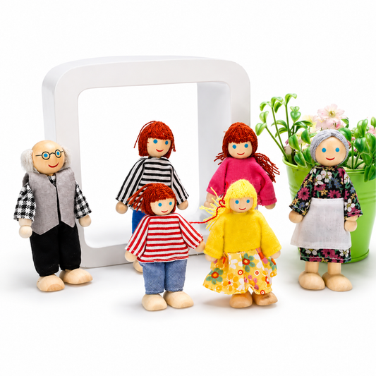 Familia Muñecos para Casa de Muñecas