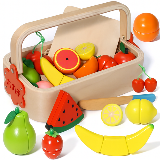 Canasta corta frutas de madera con iman