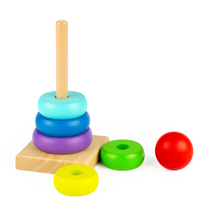 Torre de encaje vastago madera arcoíris