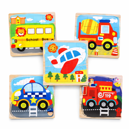 Set de 10 Puzzles de Madera – 16 Piezas