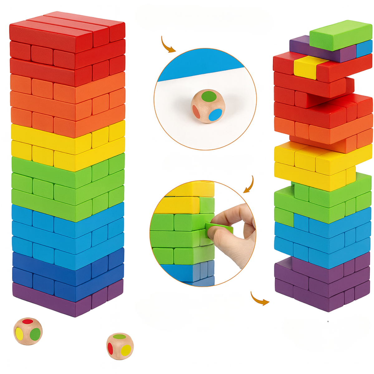 Jenga de madera color