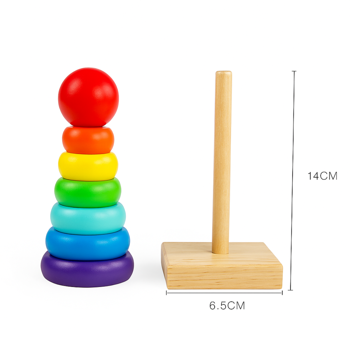 Torre de encaje vastago madera arcoíris