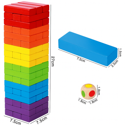 Jenga de madera color