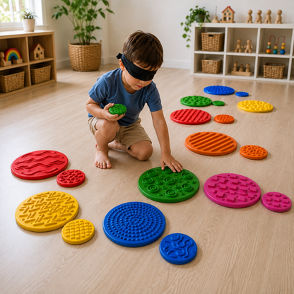 Circuito Sensorial de 20 Discos con Texturas – Equilibrio y Psicomotricidad